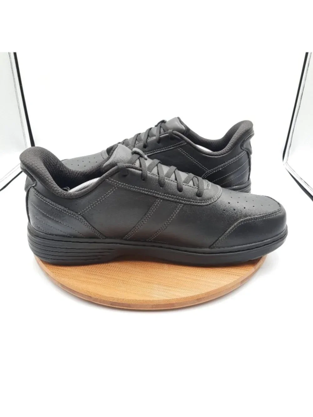Orthofeet Pierre Mens Size 12 2E Wide Shoes Black Leather Hands Free Sneakers